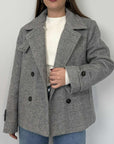 Tensione In - Cappotto spigato grigio