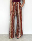 Tensione In - Pantalone zigzag mattone