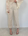 SusyMix - Pantalone con risvolta beige