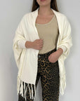 SusyMix - Cardigan con frange panna