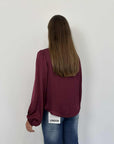 Haveone - Blusa viscosa scollo V ciliegia