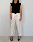 Tensione In - Pantalone in cotone con pence bianco