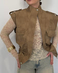 Haveone - Gilet in dainetto cerato beige
