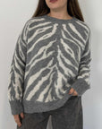 Haveone - Maglioncino zebrato grigio