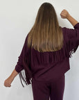 Civico23 - Felpa con frange bordeaux