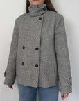 Tensione In - Cappotto spigato grigio
