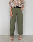 SusyMix - Pantalone con stellina in cotone verde