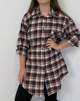 SusyMix - Maxi-camicia check in flanella bordeaux