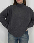 Tensione In - Pull mezzo collo 100% lana antracite