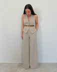 Haveone - Pantalone palazzo gessato