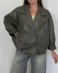 Haveone - Giacca ecopelle militare oversize