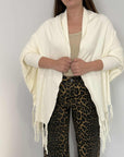 SusyMix - Cardigan con frange panna
