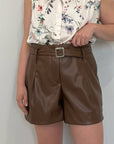 Haveone - Short in similpelle moro