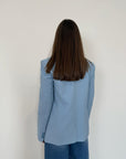 Please - Giacca in microstrass celeste