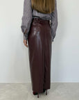 Tensione In - Gonna matita in similpelle bordeaux