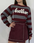 SusyMix - Maglioncino hello bordeaux