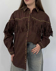 SusyMix - Camicia in suede e frange