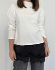 Tensione In - Maglia bianca con pizzo finale nero