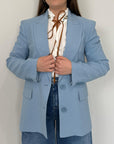 Please - Giacca in microstrass celeste