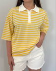 Two Way - Polo rigata panna/giallo