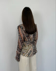 Tensione In - Blusa in fantasia etnica con rouche