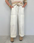 SusyMix - Pantalone cargo bianco