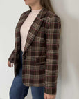 Tensione In - Giacca cappotto check moro/magenta