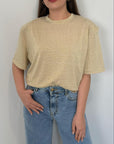 Haveone - Maglia in lurex oro