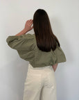 Two way - Blusa crop passamaneria verde