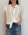 Haveone - Canotta con fiocco bianca