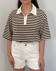 Two Way - Polo rigata panna/moro