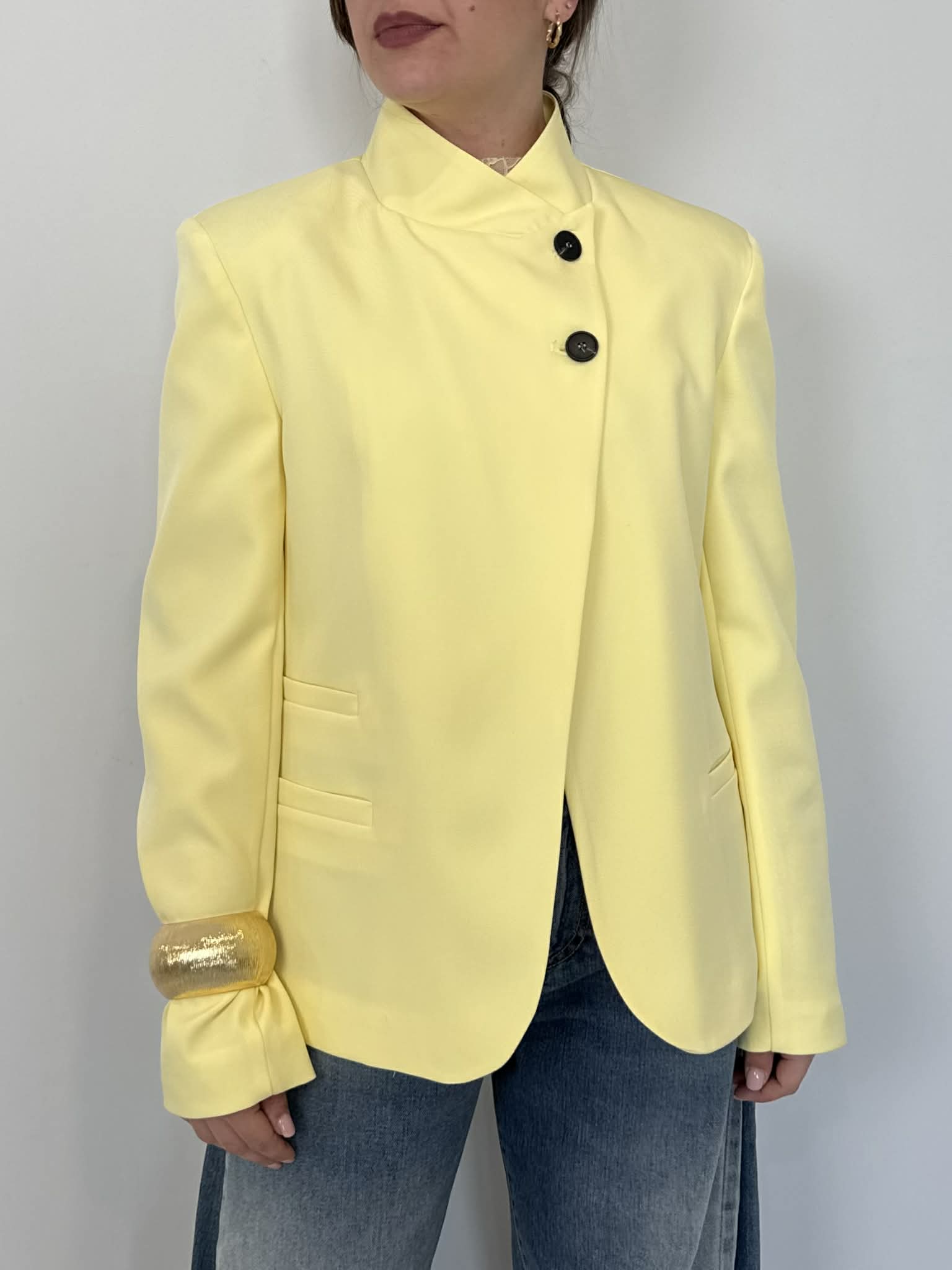 Haveone - Giacca con bottone superiore gialla