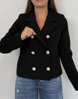 SusyMix - Cappottino con bottoni nero
