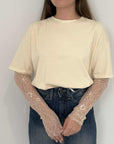 SusyMix - Maglia iconica con manica pizzo burro