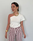 Haveone - T-shirt monospalla bianco