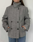 Tensione In - Cappotto spigato grigio