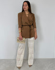 Haveone - Pantalone tessuto goffrato