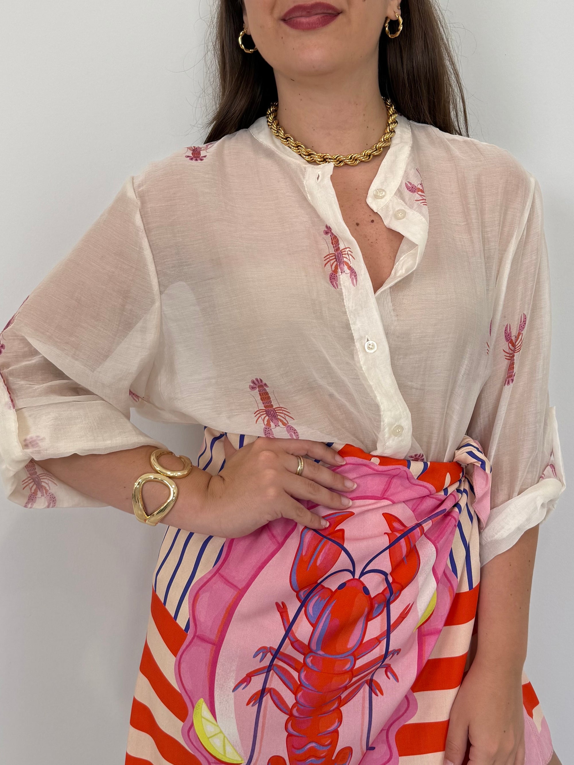 Haveone - Camicia con fantasia aragoste