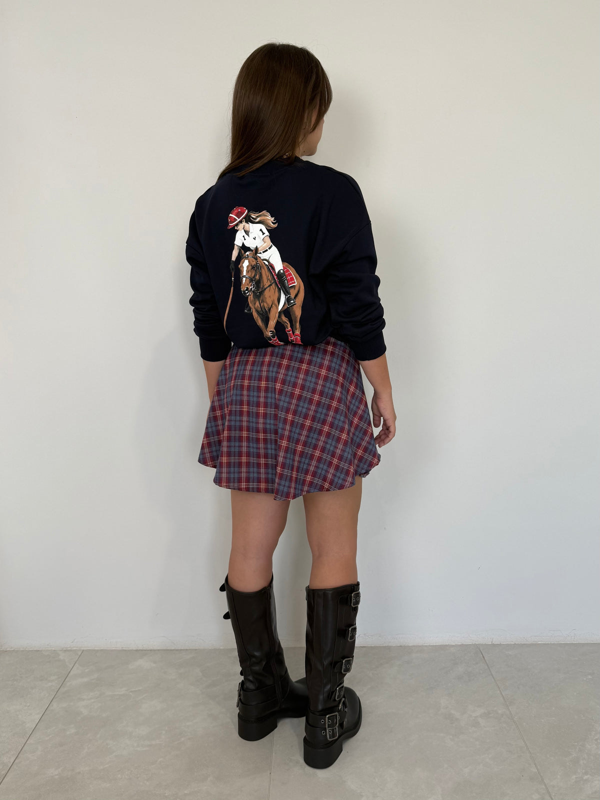 Haveone - Gonna con maniche camicia bordeaux