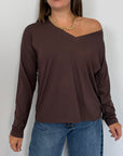 SusyMix - Maglia scatola scollo V moro