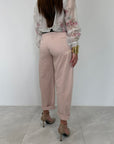 SusyMix - Pantalone con stellina in cotone rosa