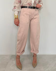 SusyMix - Pantalone con stellina in cotone rosa