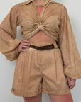 Haveone - Short in cotone nocciola