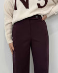 Tensione In - Pantalone in punto milano bordeaux