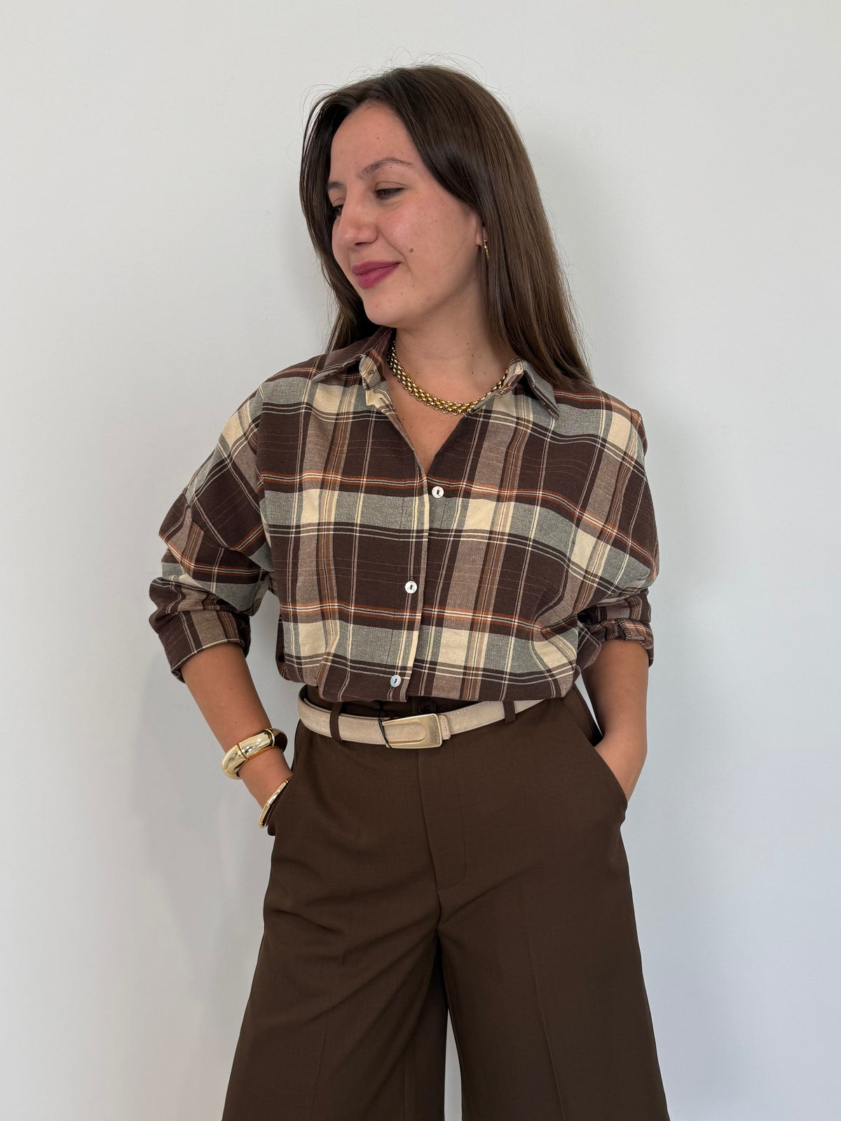 Haveone - Camicia check moro