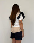 SusyMix - Short bicolor blu beige