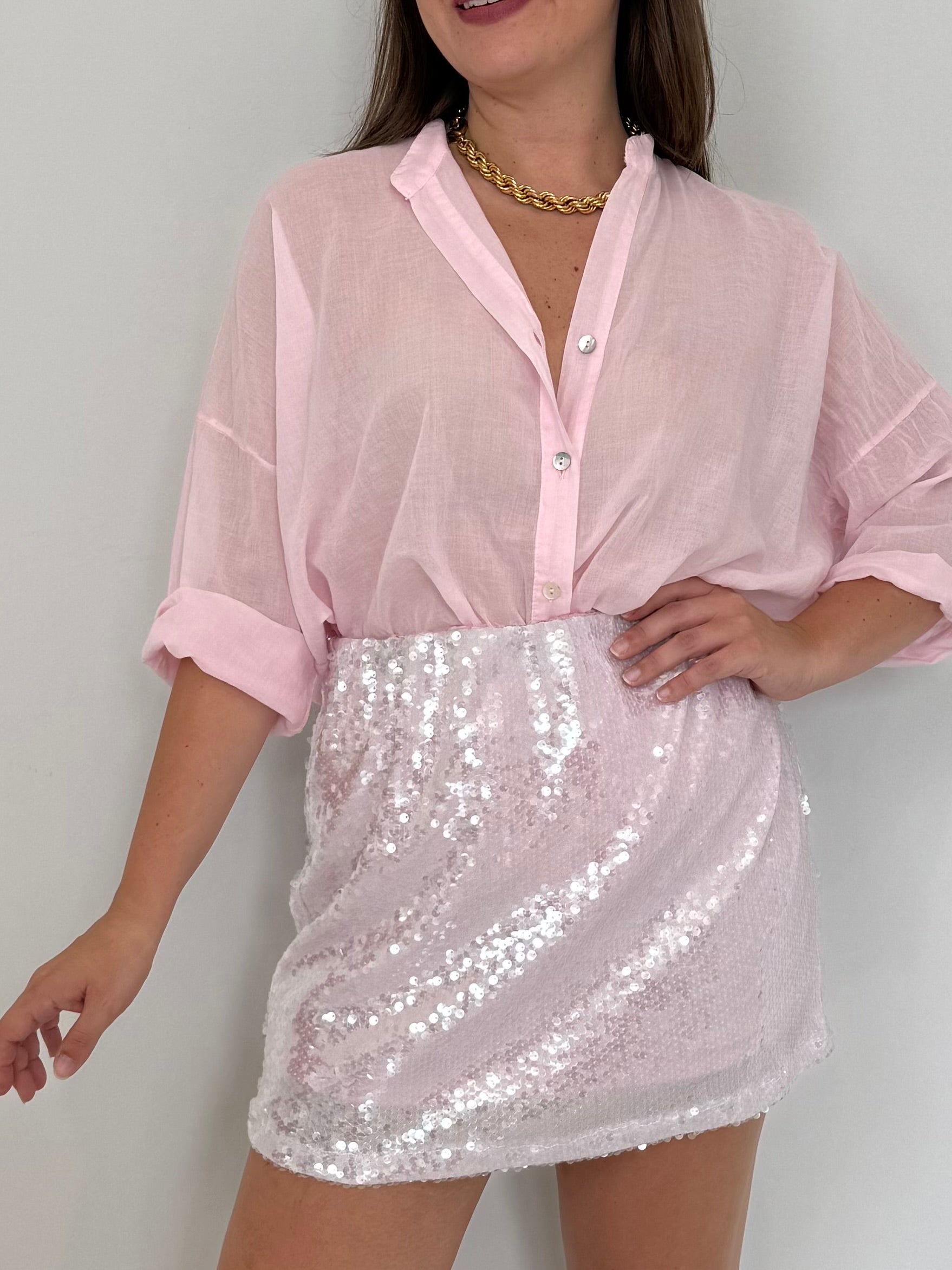 Tensione In - Gonna in paillettes rosa