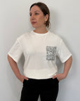 SusyMix - T-shirt taschino paillettes argento