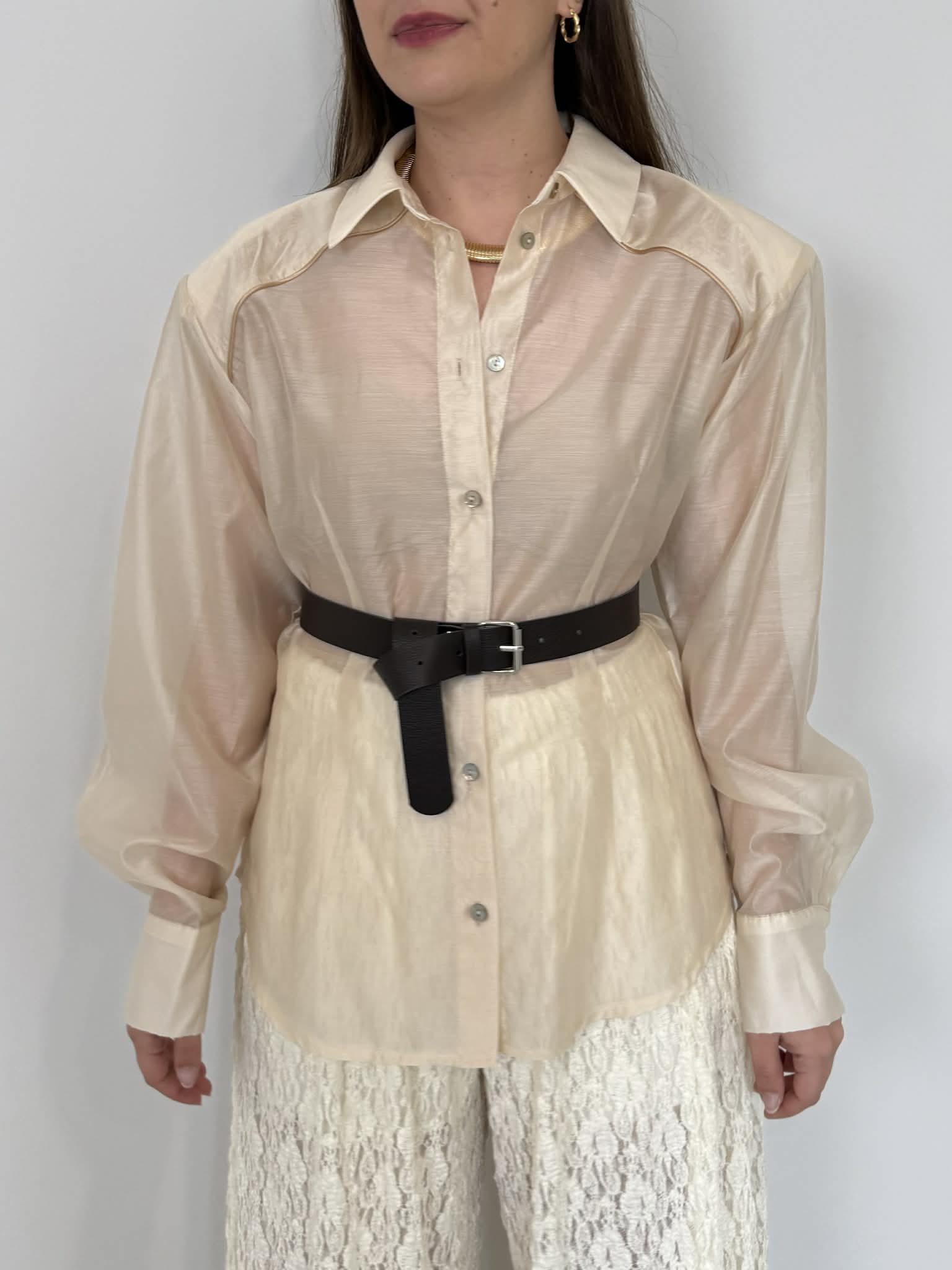 Haveone - Camicia velata con spalline