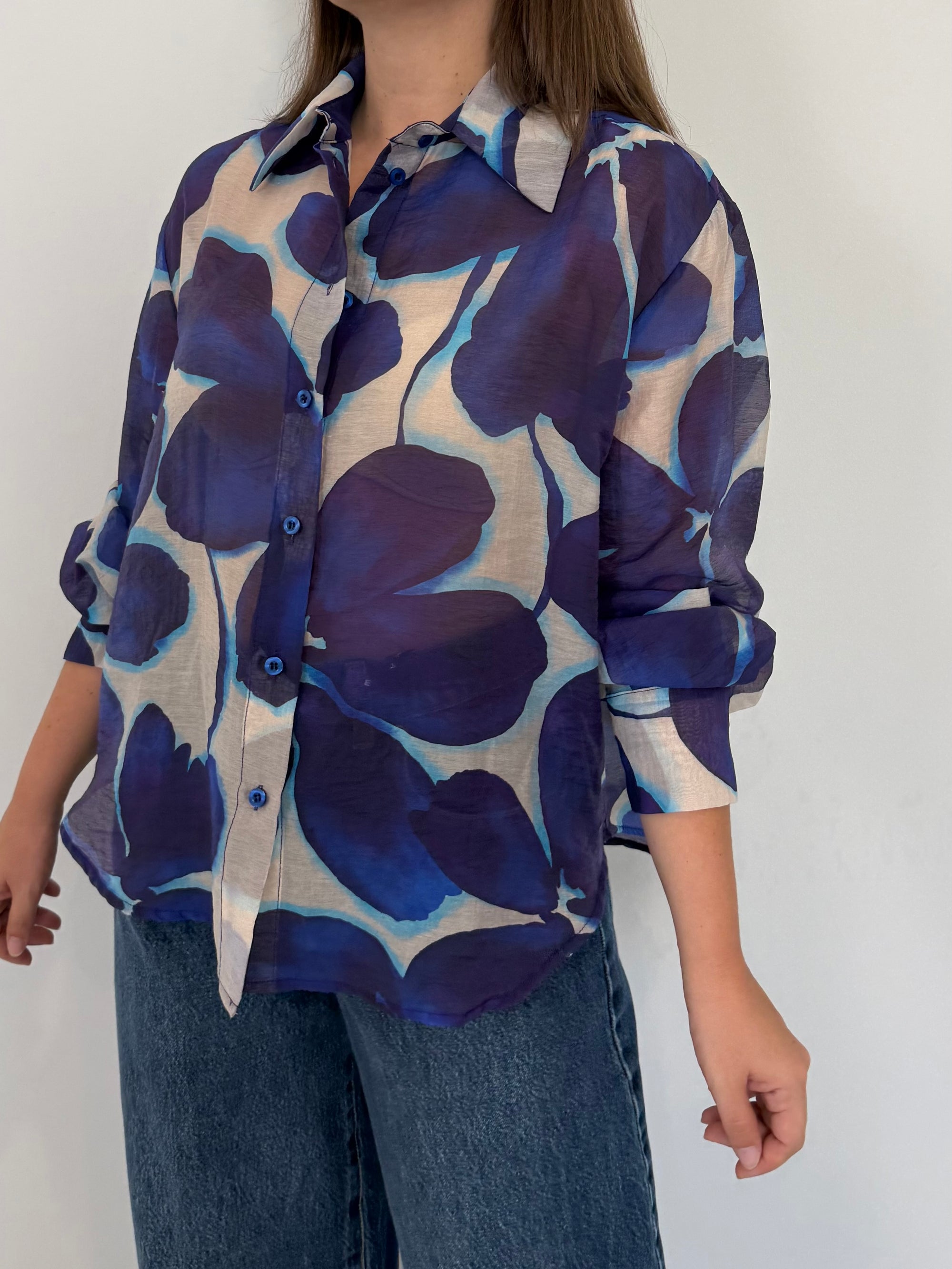 Tensione - Camicia flower blu
